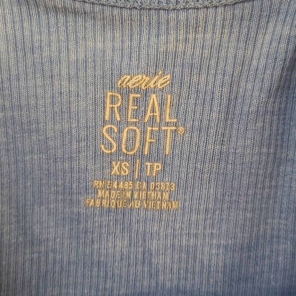 Aerie American Eagle Real Soft Blue Tank XS - Picture 2 of 3